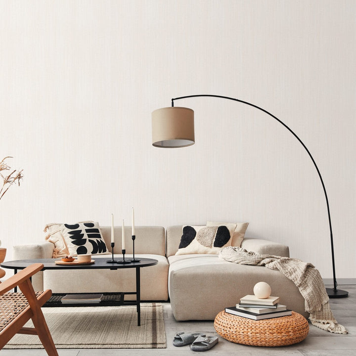 Matētas tapetes ar vertikālu struktūru krēmkrasā - 3722276 Tapetenshop.lv