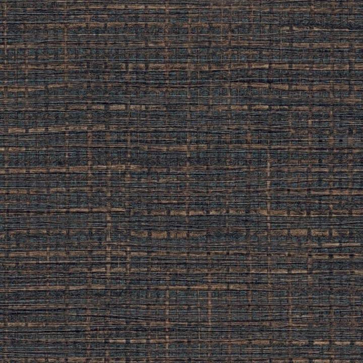 Melnas tapetes ar rafijas rakstu un auduma izskatu - 1360370 AS Creation