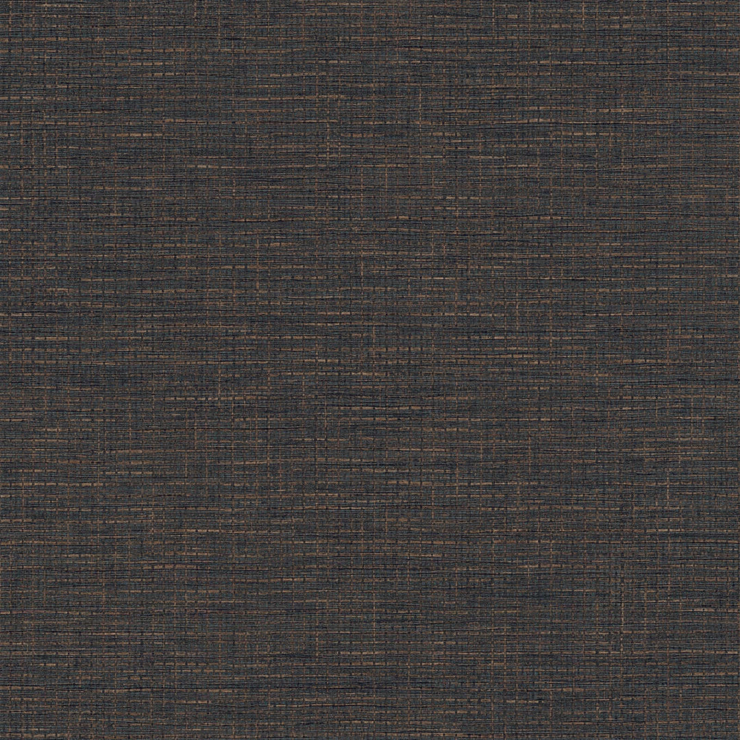 Melnas tapetes ar rafijas rakstu un auduma izskatu - 1360370 AS Creation