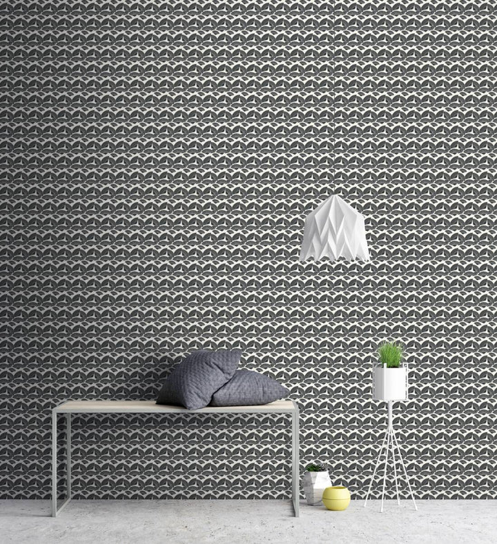 Melnbaltas dizaina tapetes Karl Lagerfeld - 1343151 AS Creation