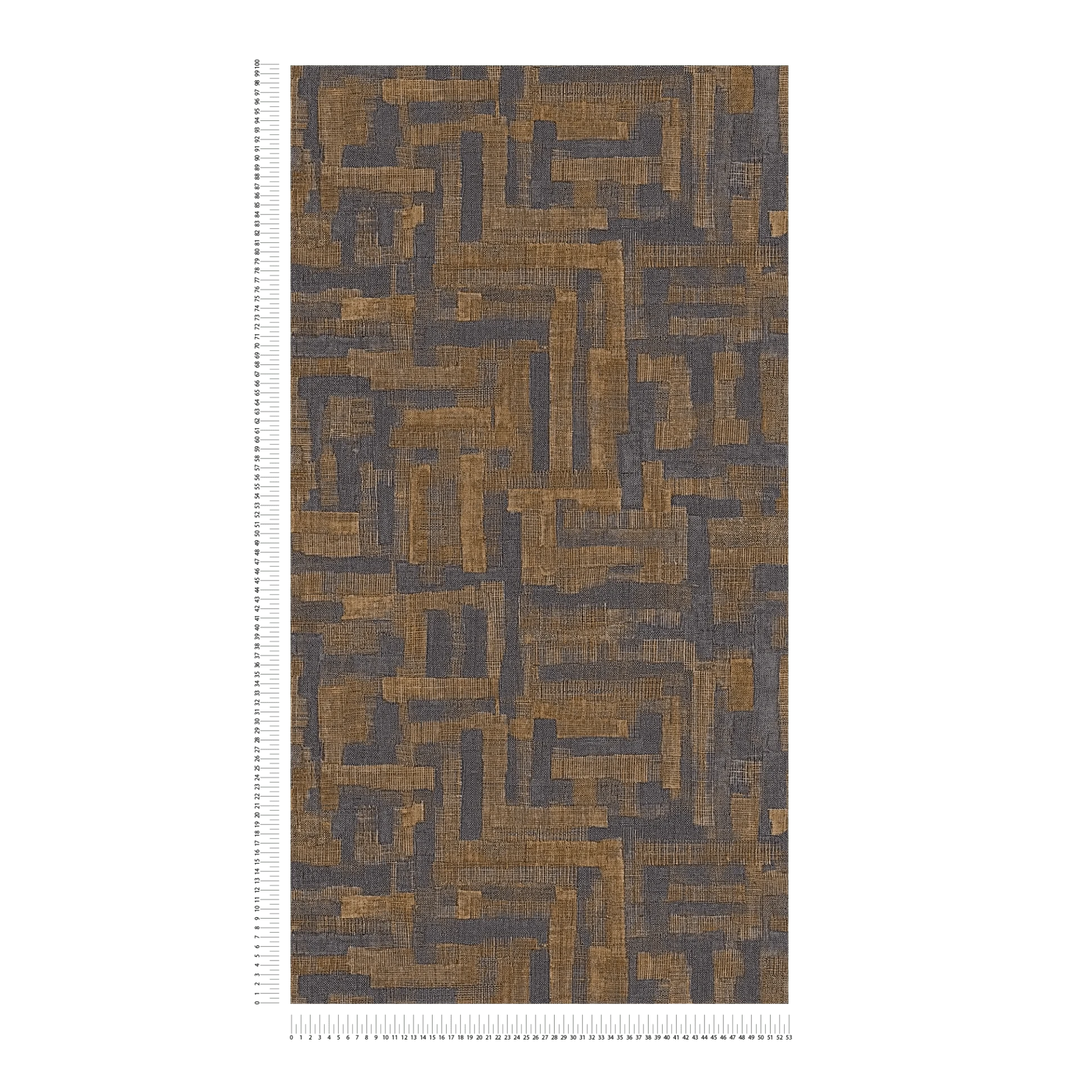 Modernas tapetes ar ģeometrisku koka motīvu - brūna, melnā - 782044 AS Creation