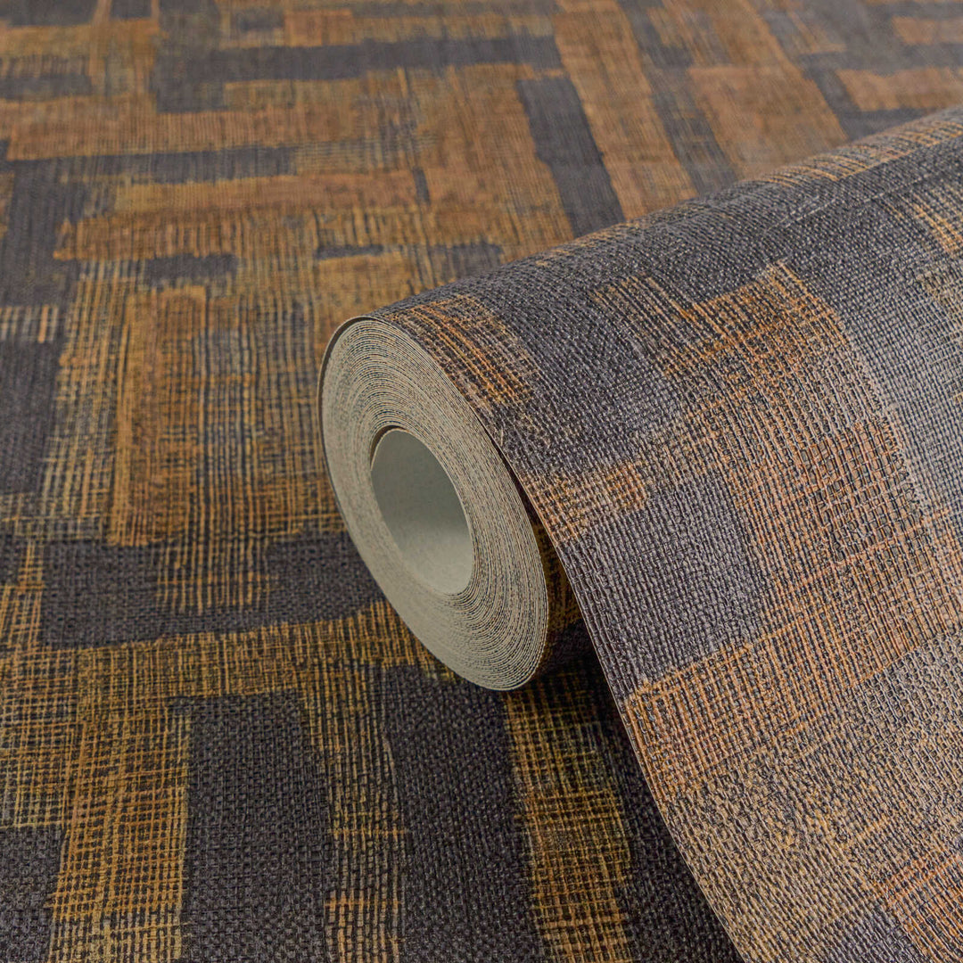 Modernas tapetes ar ģeometrisku koka motīvu - brūna, melnā - 782044 AS Creation