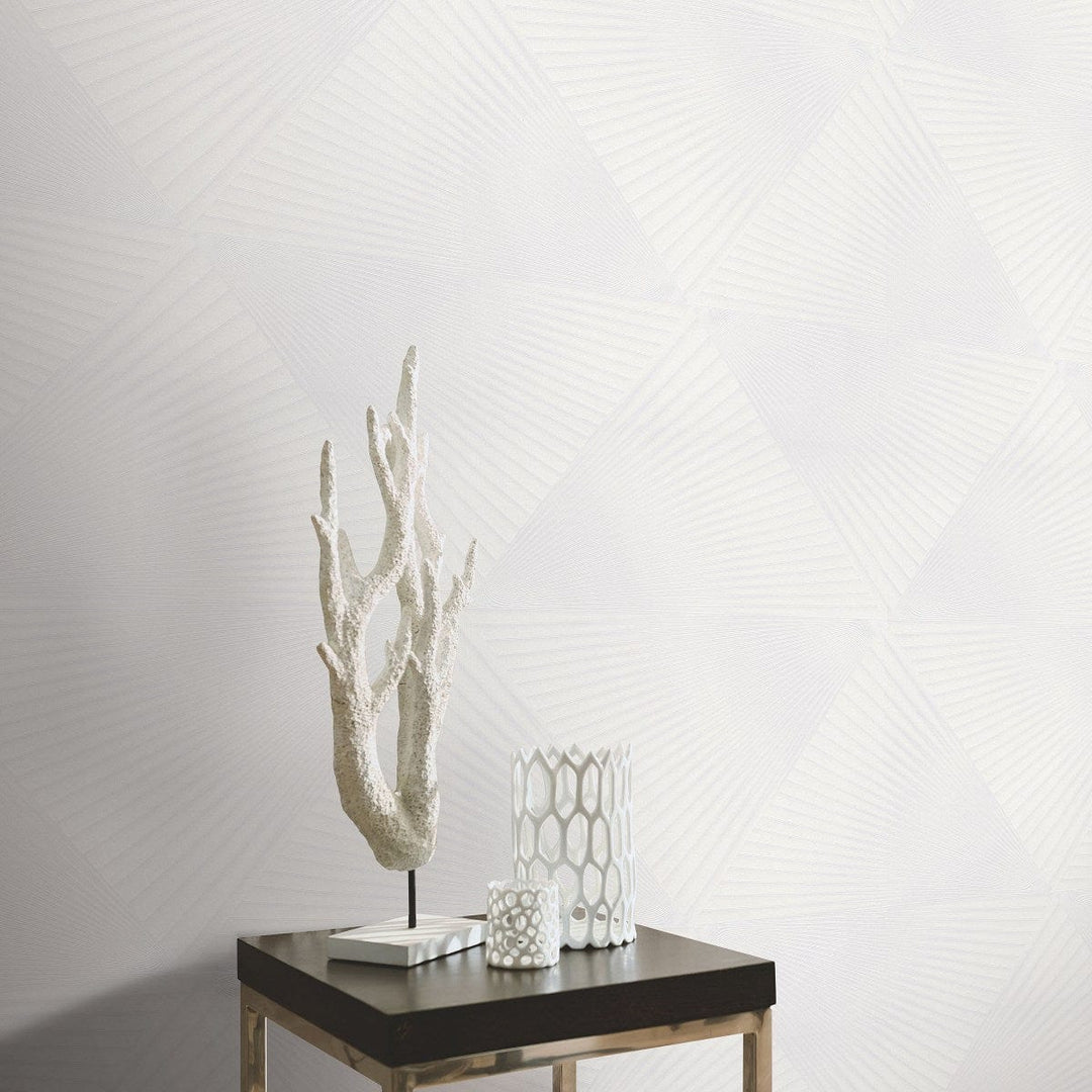 Modernas tapetes ar lielu ģeometrisku rakstu, baltā krāsā - 3760021 Erismann