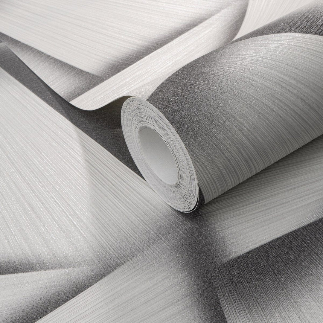 Modernas tapetes ar lielu ģeometrisku rakstu, pelēkā/metālika - 3757423 Erismann