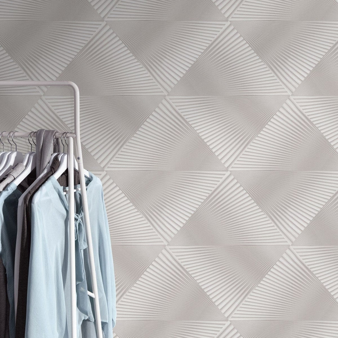 Modernas tapetes ar lielu ģeometrisku rakstu, taupe krāsā - 3760065 Erismann