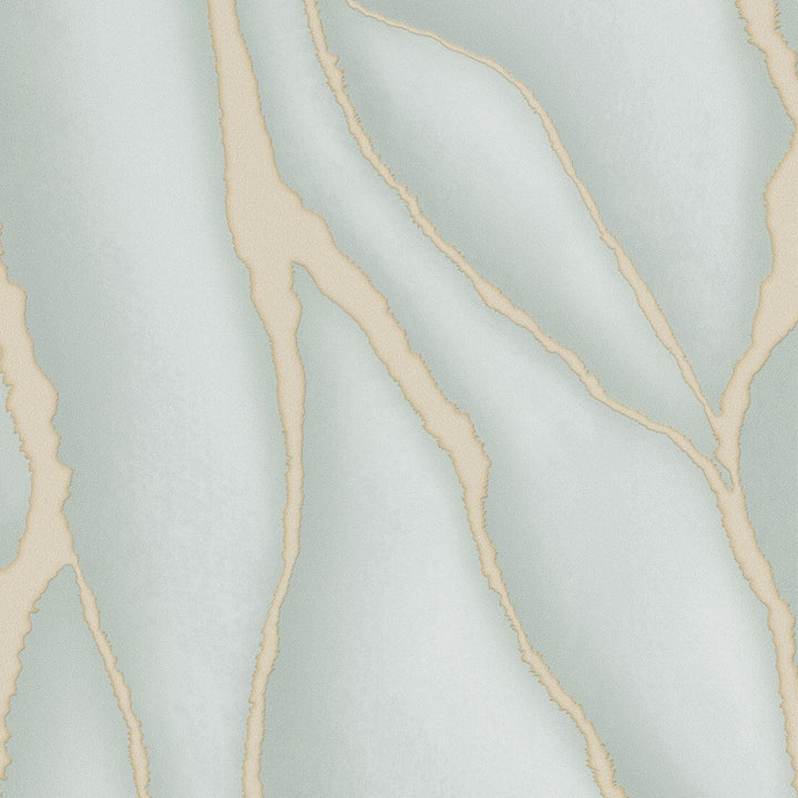 Modernas tapetes ar lielu marmora rakstu zaļā/zeltā krāsā - 1034507 Erismann