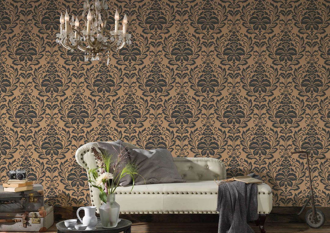 Neo-klasiskās tapetes brūnā krāsā AS 369104  Tapetenshop.lv