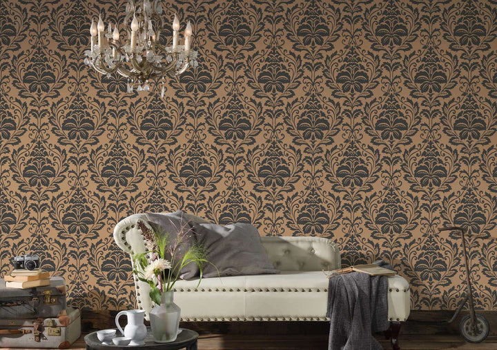 Neo-klasiskās tapetes brūnā krāsā AS 369104  Tapetenshop.lv