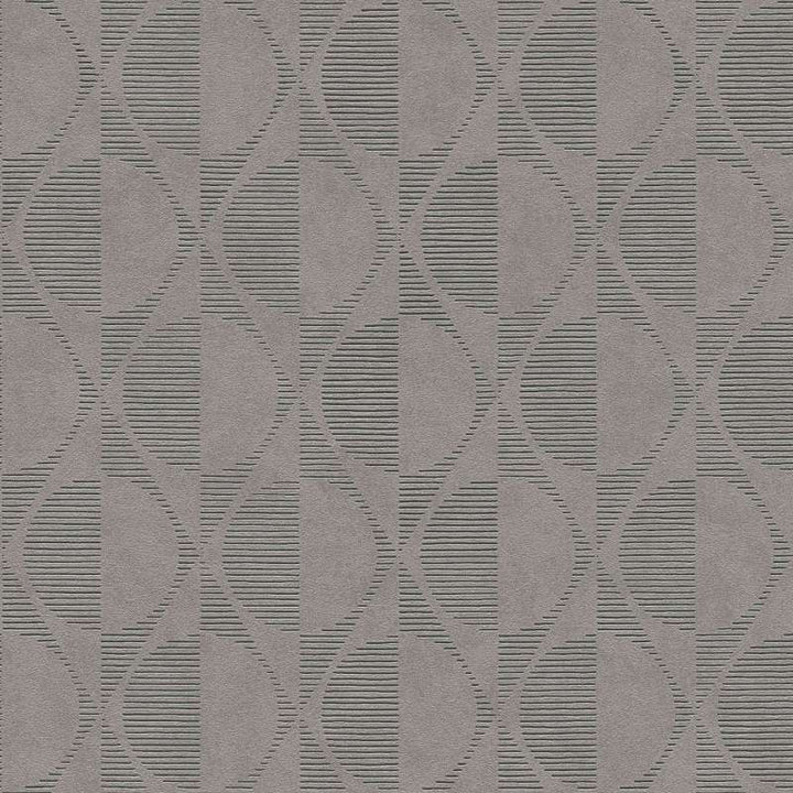 Retro tapetes ar apļa un rombveida rakstu - taupe krāsā, 374785 AS Creation