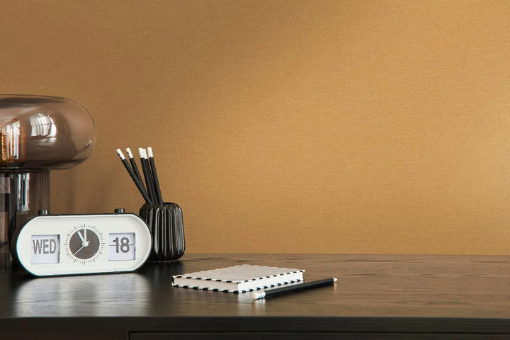 Sinepju dzeltenas tapetes ar tekstila reljefa struktūru AS 371784 AS Creation