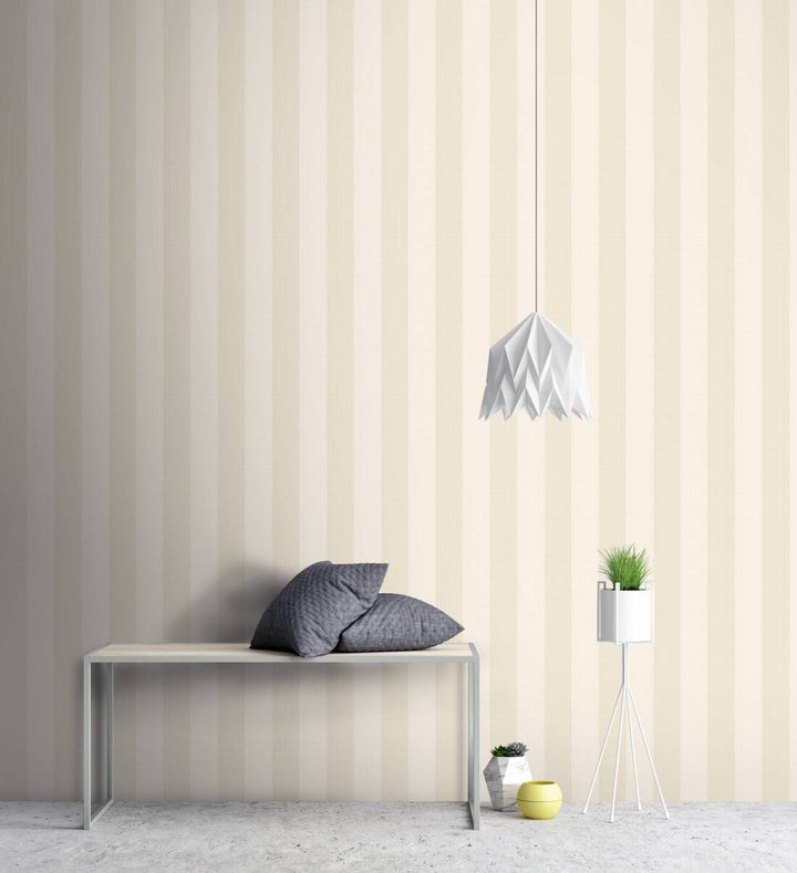 Strīpainas dizaina tapetes Karl LAGERFELD krēmkrāsā - 1343177 AS Creation