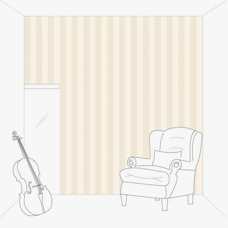 Strīpainas dizaina tapetes Karl LAGERFELD krēmkrāsā - 1343177 AS Creation