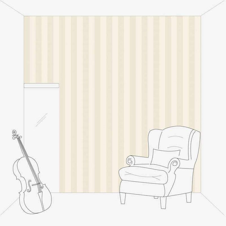 Strīpainas dizaina tapetes Karl LAGERFELD krēmkrāsā - 1343177 AS Creation