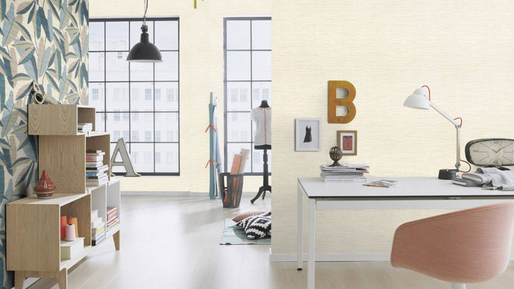 Strukturētas tapetes RASCH krēmīgi baltā krāsā, 866452 RASCH