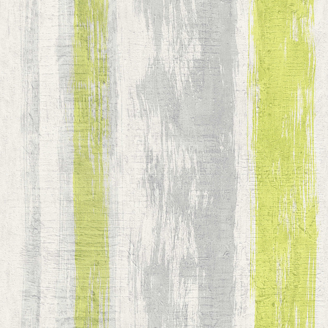Svītrainas tapetes ar apmetuma faktūru, - pelēka, zaļa, 944251 AS Creation