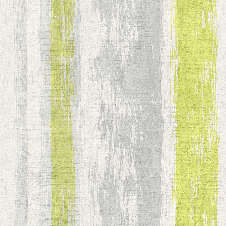Svītrainas tapetes ar apmetuma faktūru, - pelēka, zaļa, 944251 AS Creation