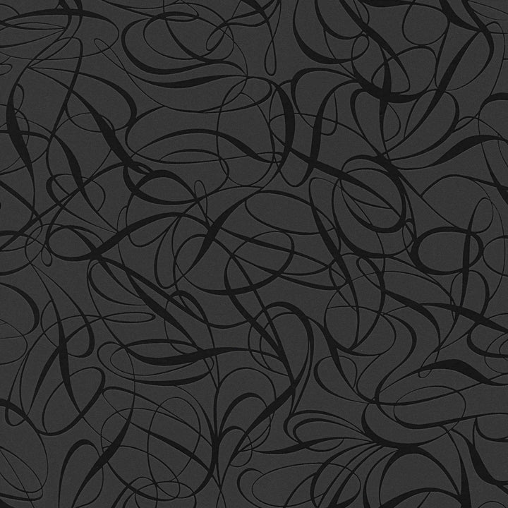 Tapetes ar līniju rakstu un spīduma efektu - melna, metālika, 132062 AS Creation