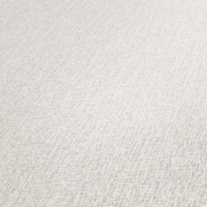 Vienkkrāsainas tapetes ar auduma faktūru - balta, pelēka krāsā 375211 AS Creation