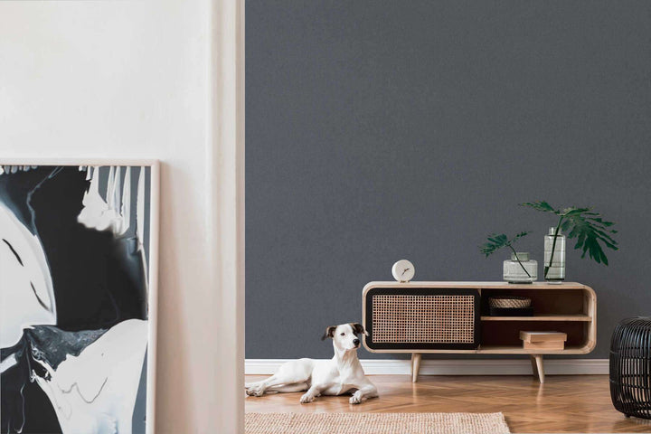 Vienkkrāsainas tapetes ar auduma faktūru - pelēkā krāsā 375215 AS Creation