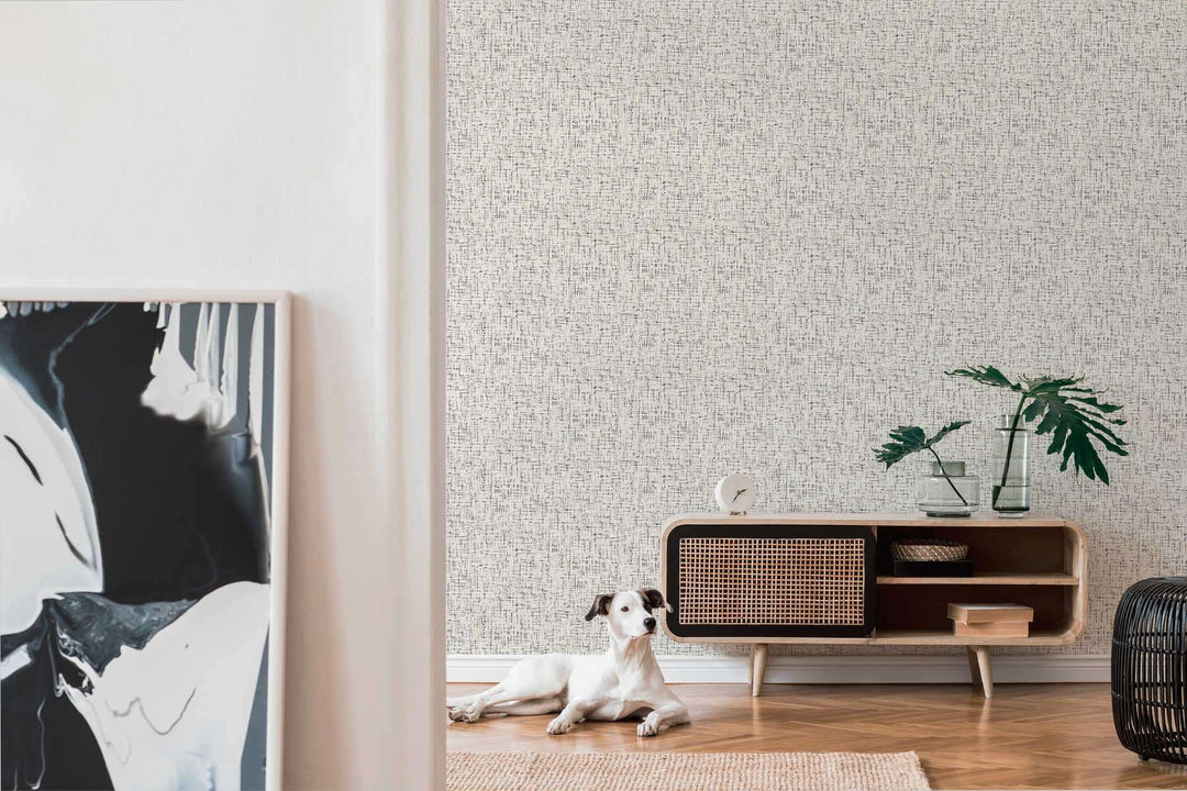 Tapetes ar tvīda auduma faktūru, pelēkas, baltas, melnas AS 375241 AS Creation