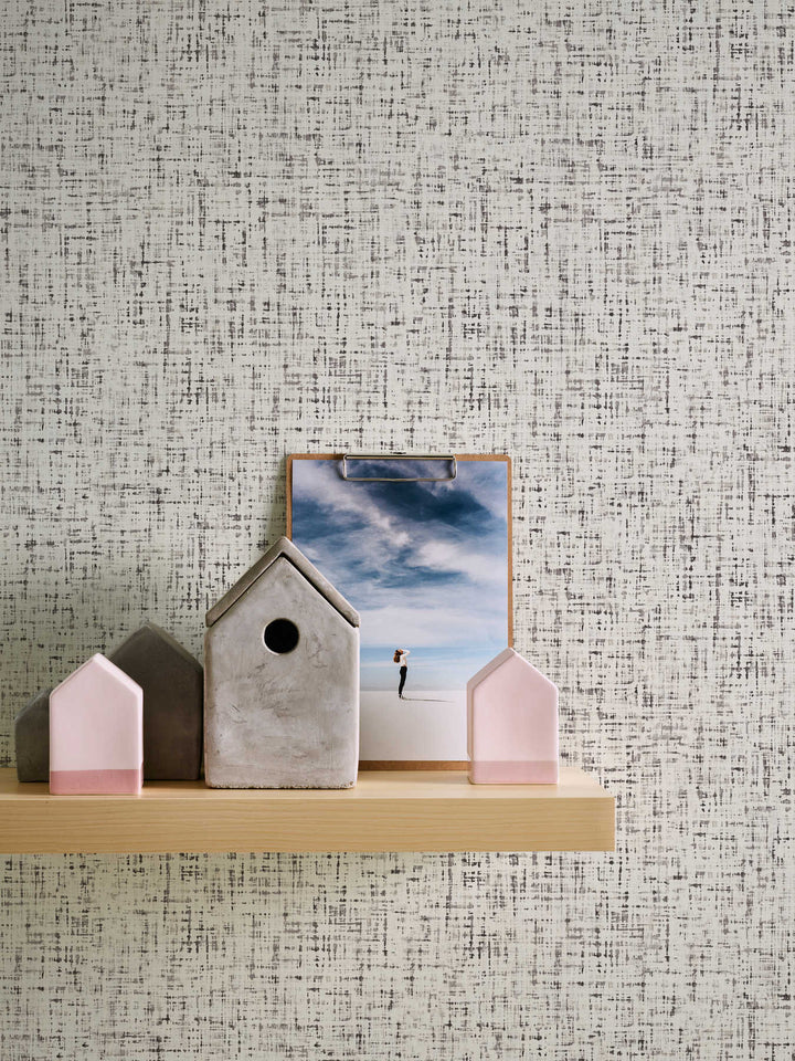 Tapetes ar tvīda auduma faktūru, pelēkas, baltas, melnas AS 375241 AS Creation