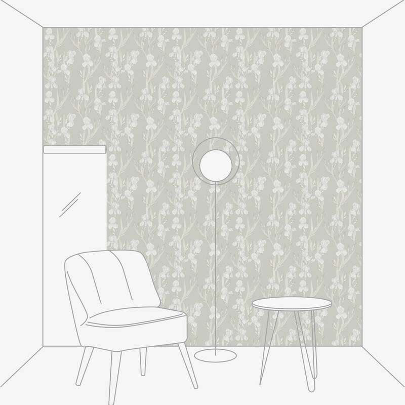 Tapetes ar zīmētu ziedu attēlu - pelēkā krāsā AS 375264 AS Creation