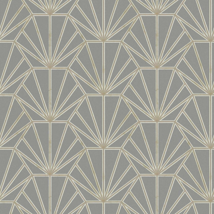 Tapetes Art Deco stila ar retro izskatu pelēkā, zeltā krāsā AS 375285 AS Creation