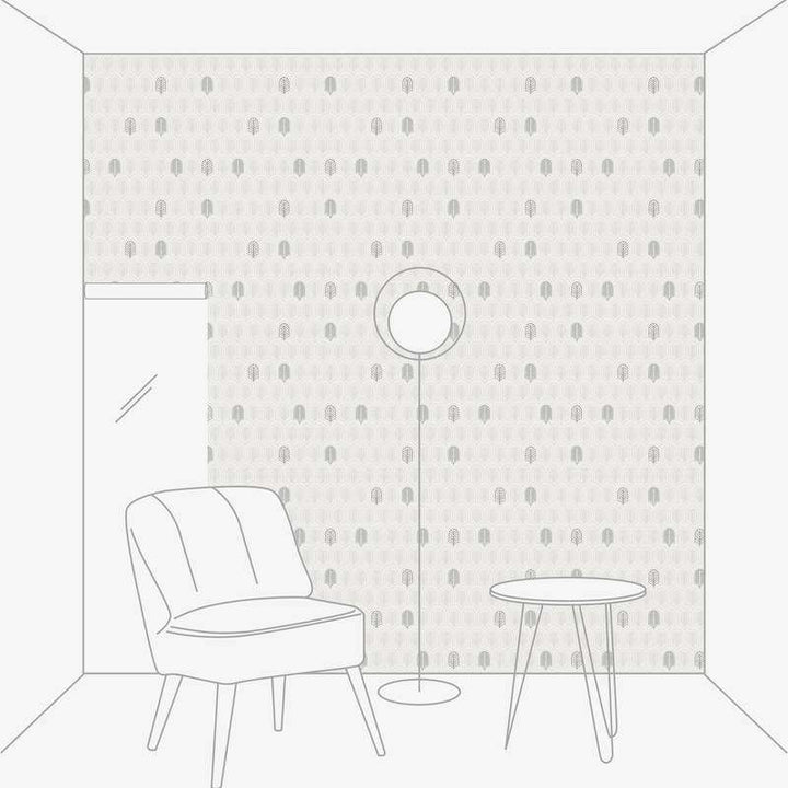 Retro tapetes Art Deco stilā, matēts un mirdzošs efekts, balta, pelēka AS Creation