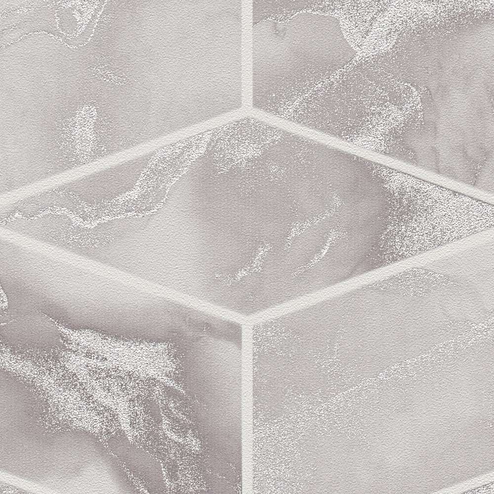 Tapetes ar flīzes imitāciju pelēkā krāsā AS 378631 AS Creation