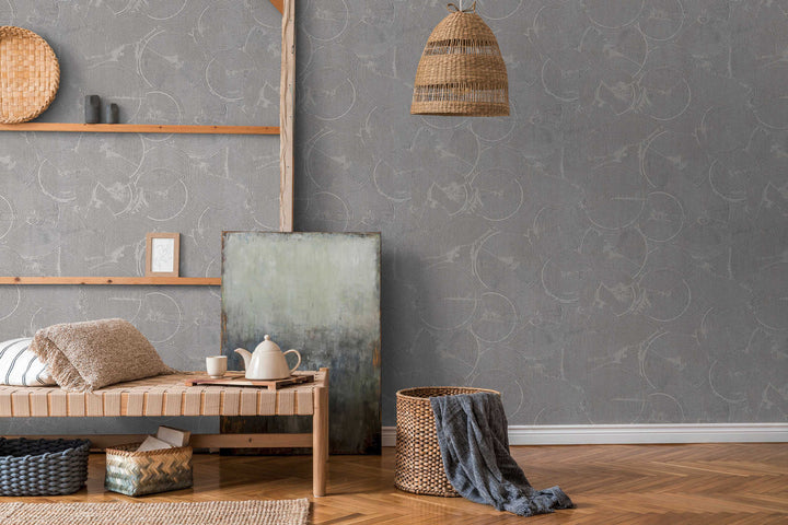 Tapetes ar etnisku ornamentu tumši pelēkos toņos AS Creation 37900-2 AS Creation