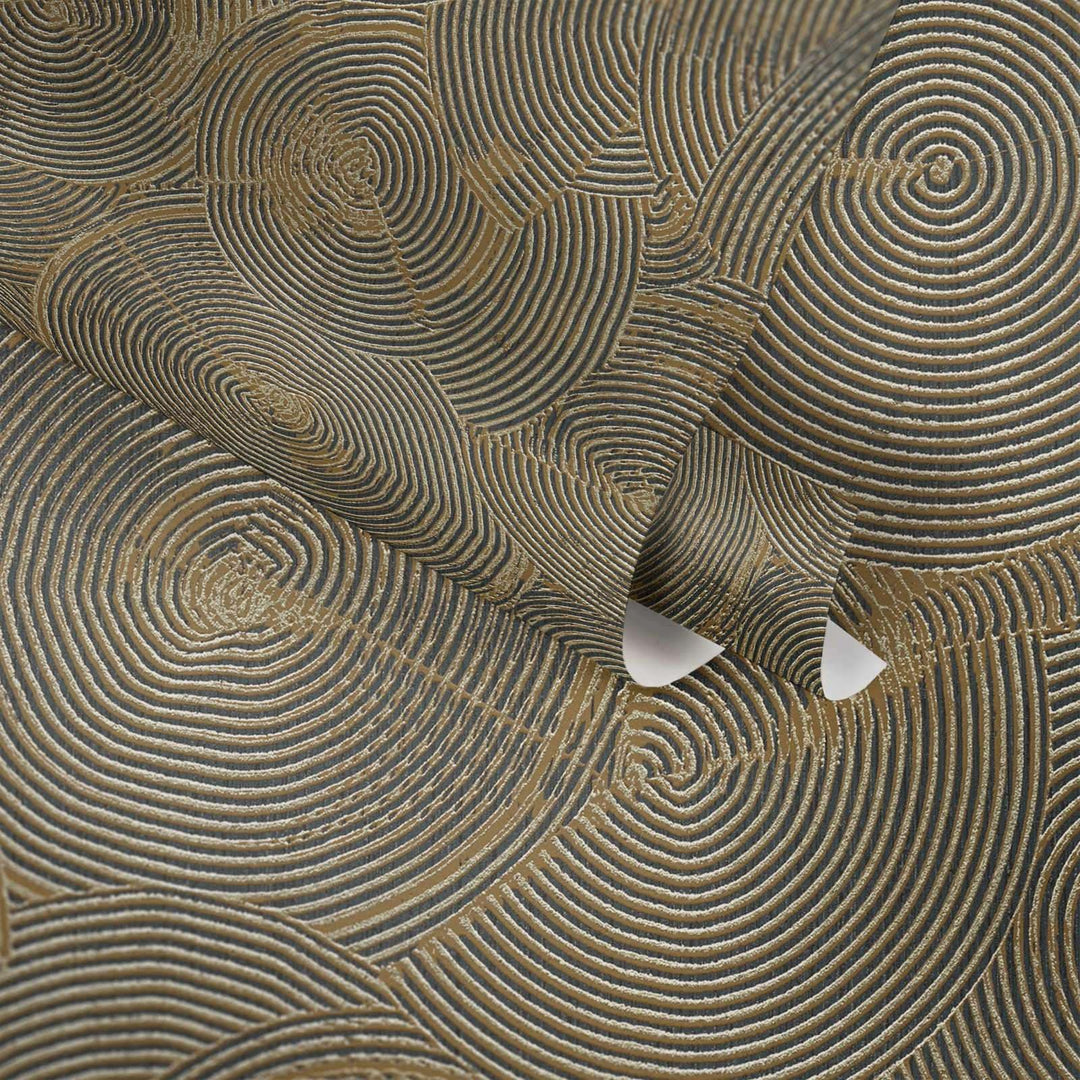 Tapetes ar etnisku ornamentu zeltā un melnā krāsā AS Creation 37900-3 AS Creation