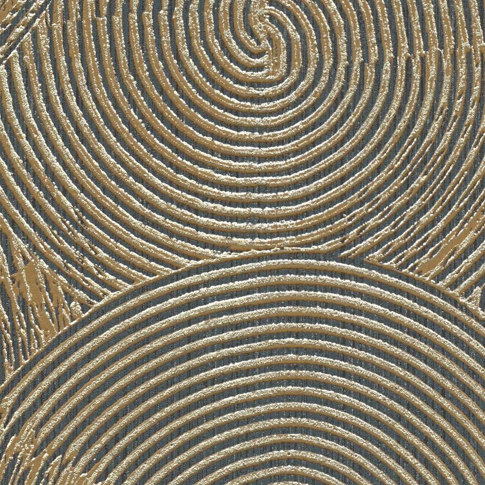 Tapetes ar etnisku ornamentu zeltā un melnā krāsā AS Creation 37900-3 AS Creation