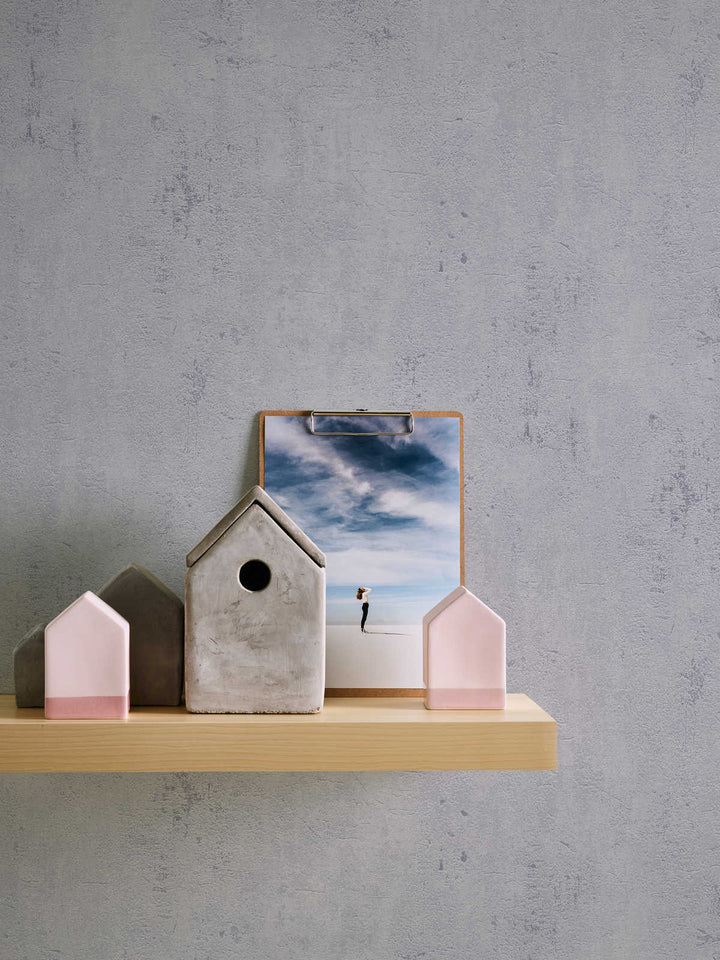 Mazgājamas tapetes ar apmetuma imitāciju pelēkos toņos AS 379033 AS Creation