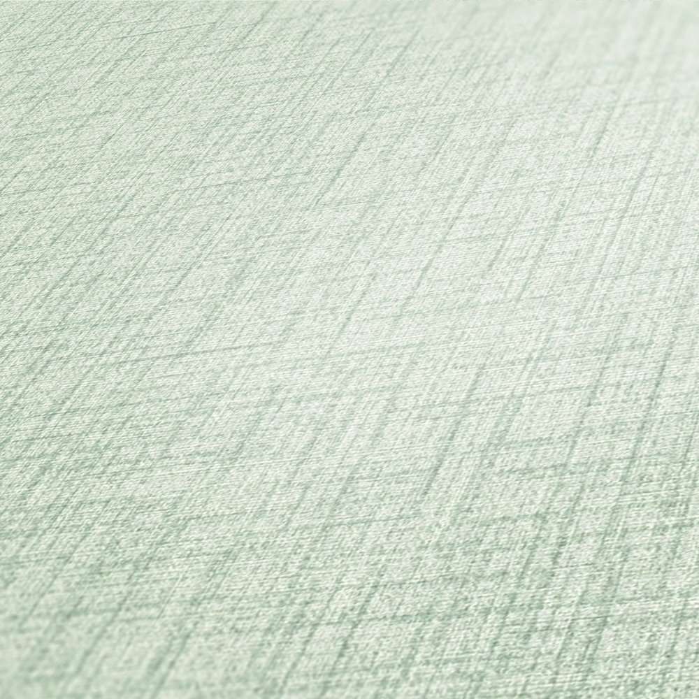 Piparmētru zaļas tapetes ar lina faktūru AS 379537 AS Creation