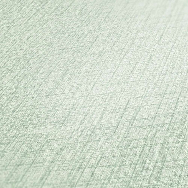 Piparmētru zaļas tapetes ar lina faktūru AS 379537 AS Creation