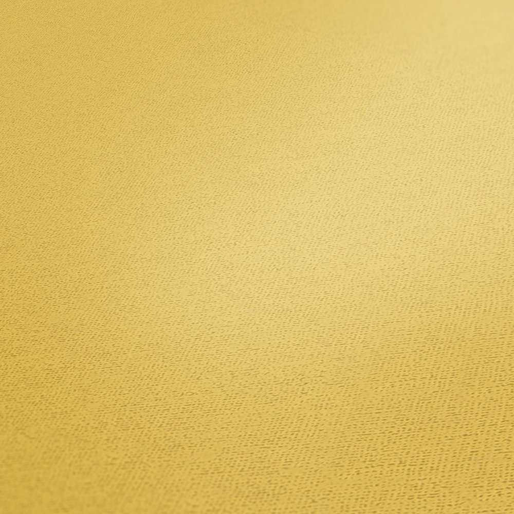 Matētas tapetes ar tekstila struktūru dzeltenā krāsā AS 379867 Tapetenshop.lv