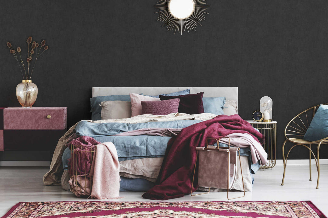 Melnas tapetes ar ģipša izskatu vintage stilā AS 380251 AS Creation