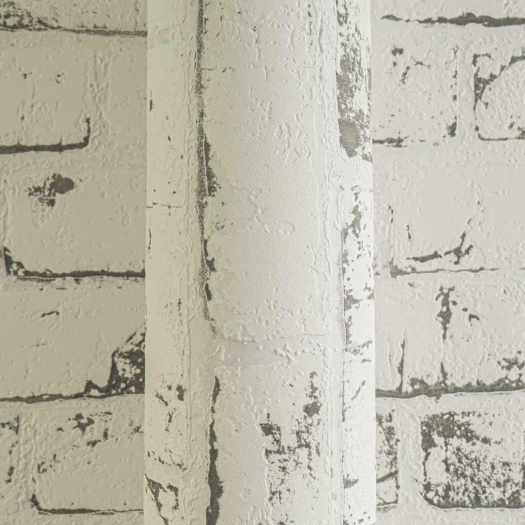 Tapetes ar akmens izskatu, ķieģeļu motīvu un 3D efektu, pelēkā, 907837 AS Creation