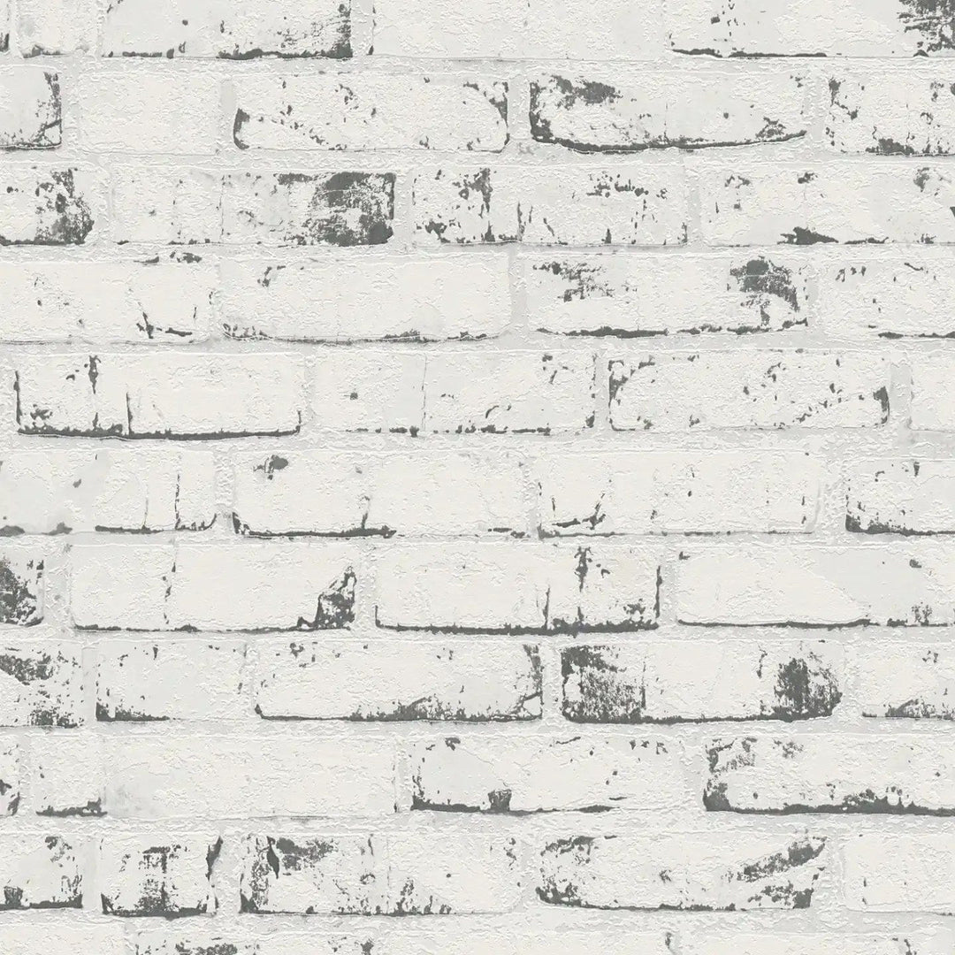 Tapetes ar akmens izskatu, ķieģeļu motīvu un 3D efektu, pelēkā, 907837 AS Creation