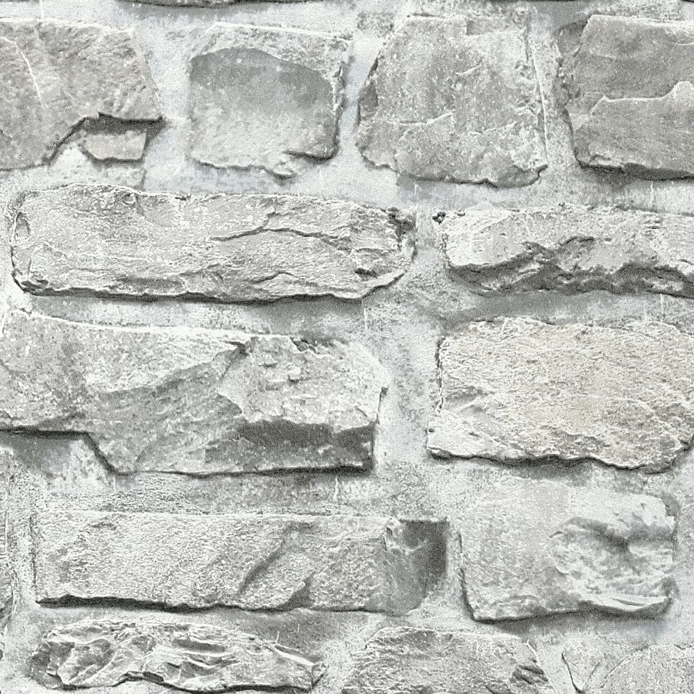 Tapetes ar akmens rakstu, AS Creation, pelēkā krāsā - 1306265 AS Creation