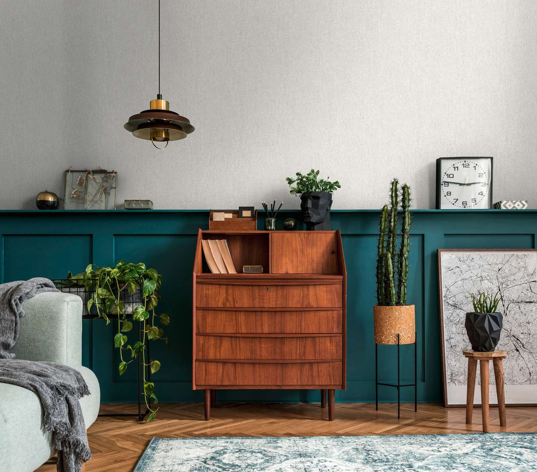 Tapetes viesistabai ar apmetuma izskatu gaiši pelēkos toņos - 1404551 AS Creation