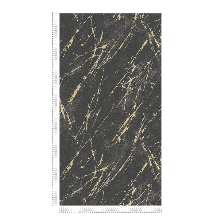 Tapetes ar apmetuma rakstu un metālisku efektu - melnā, zeltā - 393362 AS Creation