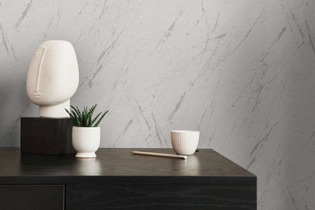 Tapetes ar apmetuma rakstu un metālisku efektu - pelēkā - 393361 AS Creation