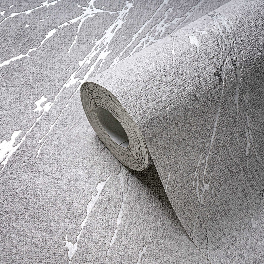 Tapetes ar apmetuma rakstu un metālisku efektu - pelēkā - 393361 AS Creation