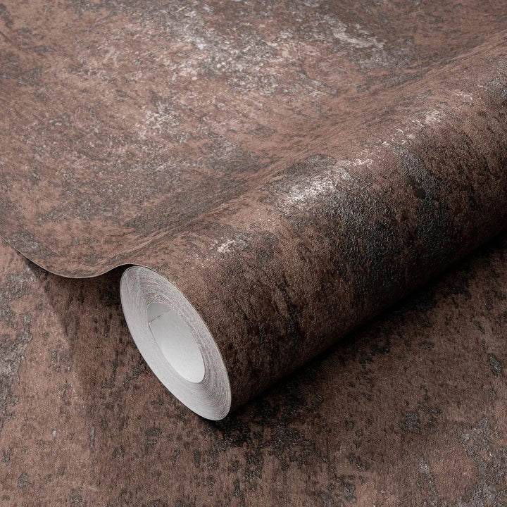 Brūnas tapetes ar apmetuma efektu un vieglu spīdumu siltam interjeram   Tapetenshop.lv