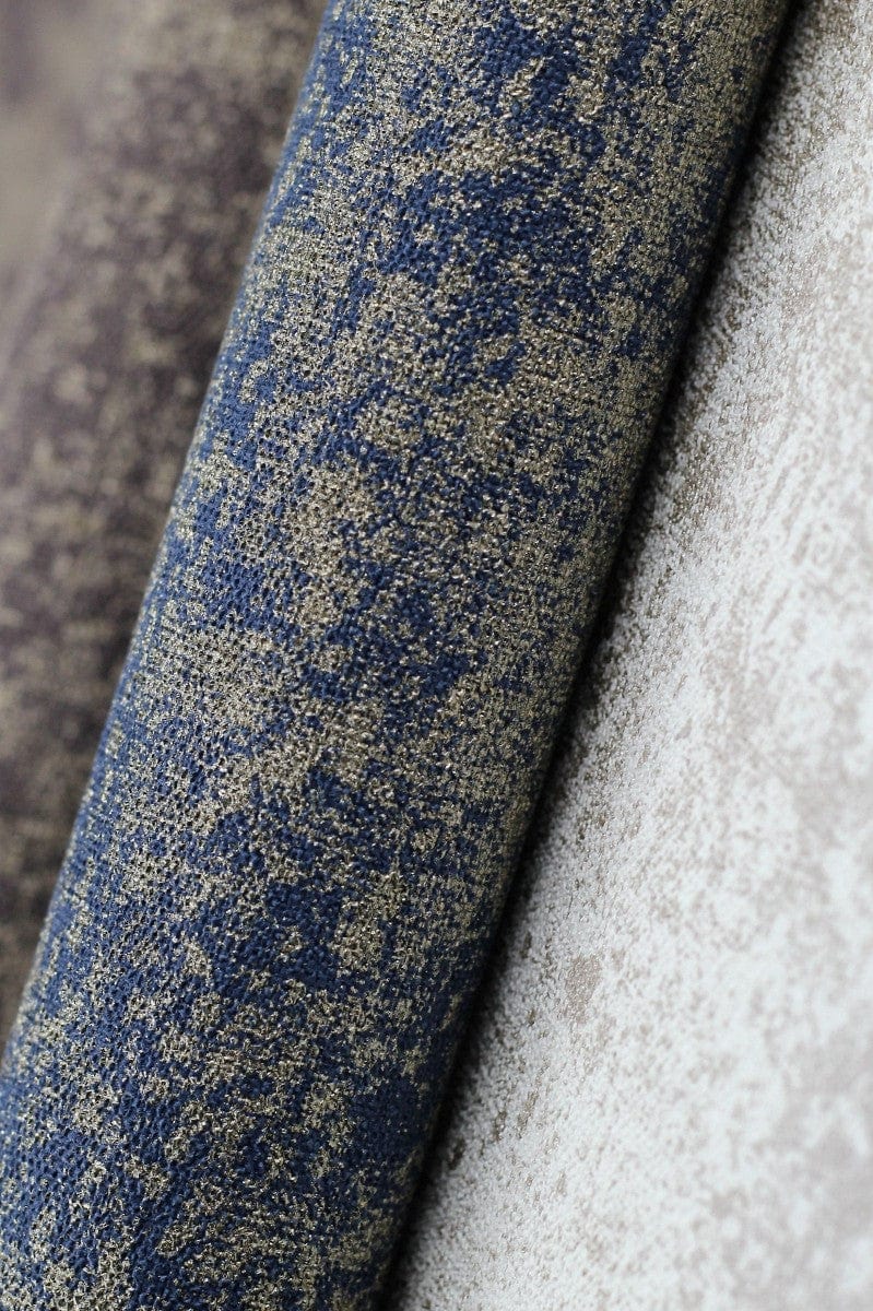 Tapetes ar auduma faktūru ar nelielu spīdumu, zila un zelta - 1442143 RASCH