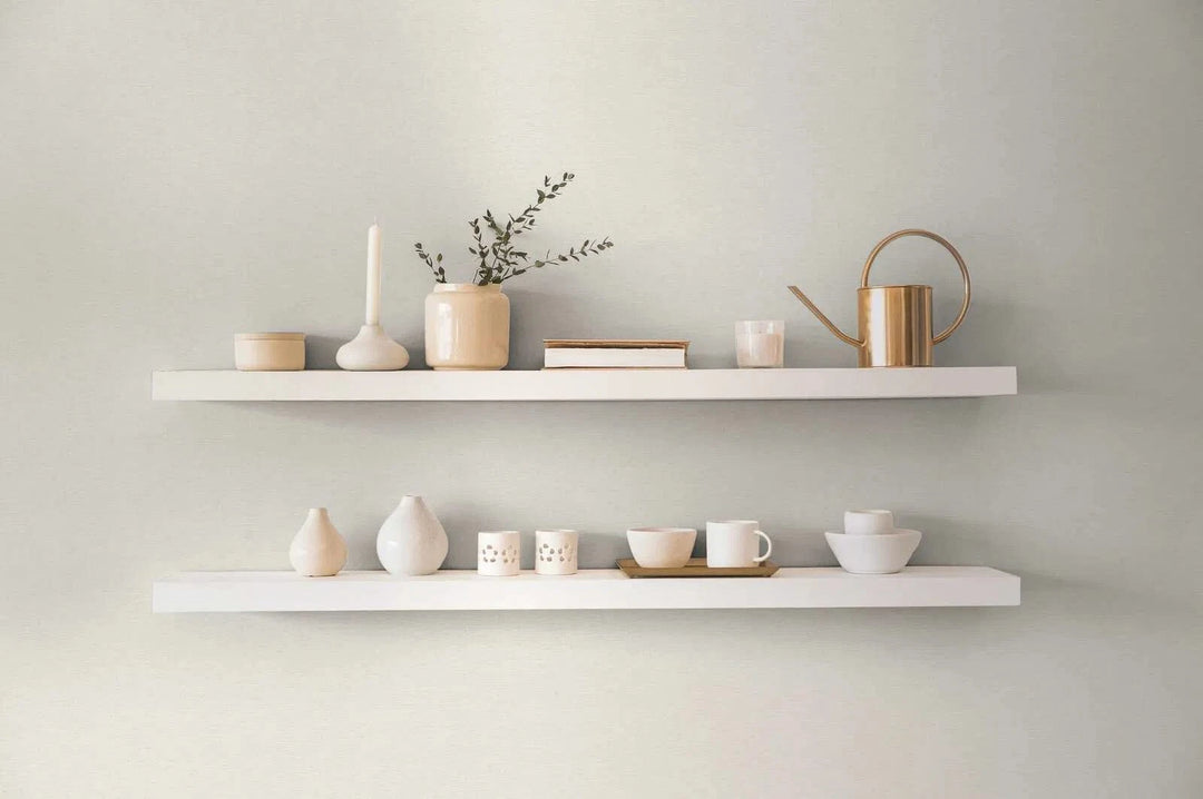 Baltas tapetes ar auduma izskatu gaiši dabīgā baltā krāsā, 306882 AS Creation