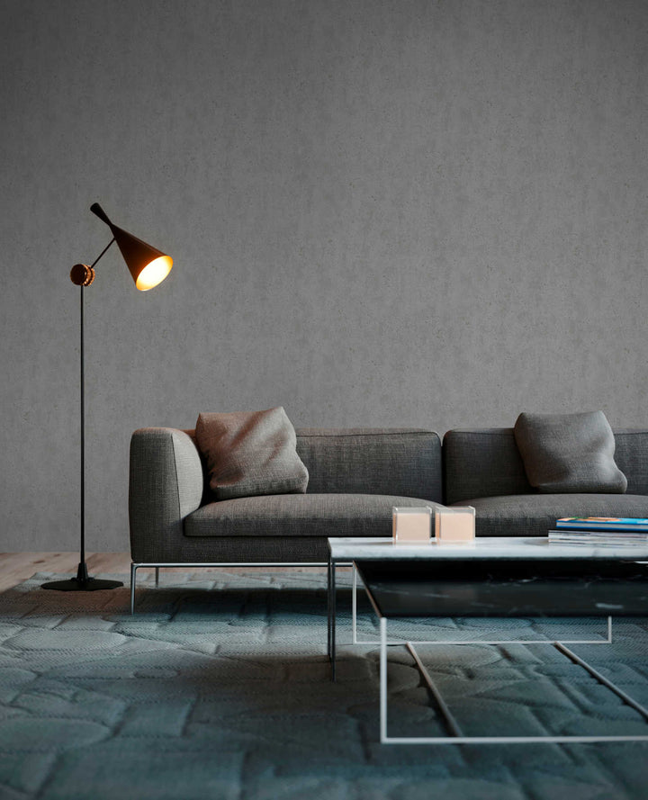 Tapetes ar dekoratīva apmetuma izskatu pelēkā krāsā, 1312664 AS Creation