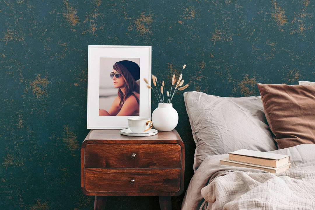 Tapetes ar dekoratīva apmetuma izskatu zilā krāsā, 388326 AS Creation