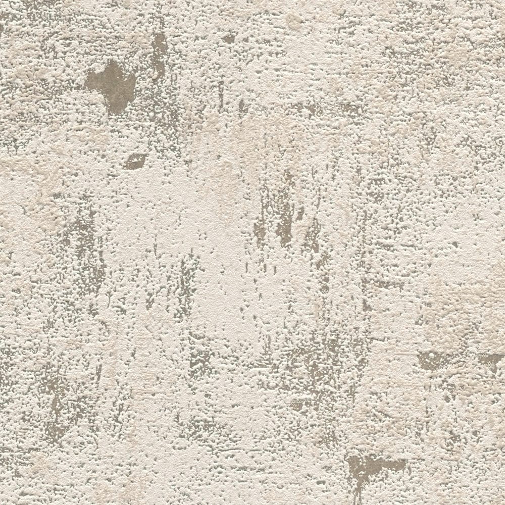 Tapetes ar dekoratīva apmetuma rakstu: krēmā un zeltā, AS 395160 AS Creation